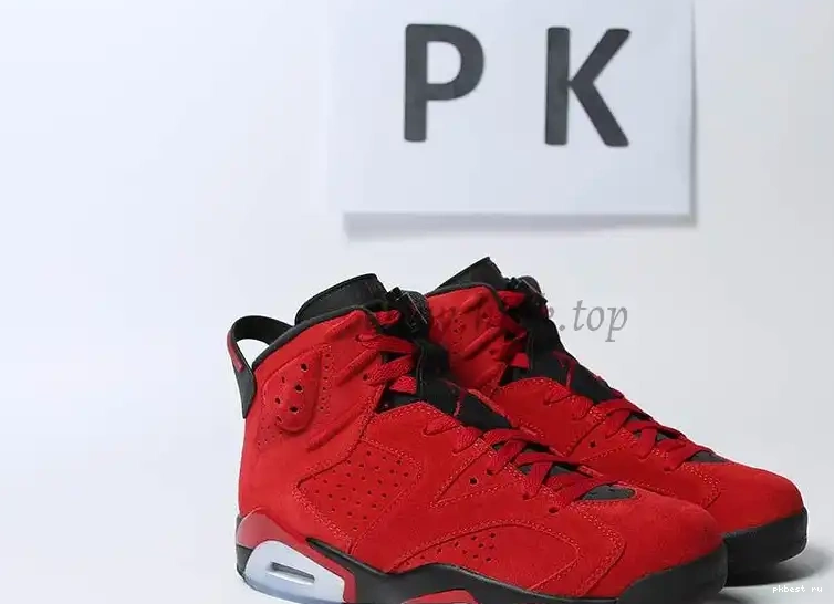 GOD Black READY 6 RETAIL Retro Jordan TO Red MATERIALS PK SHIP 0506